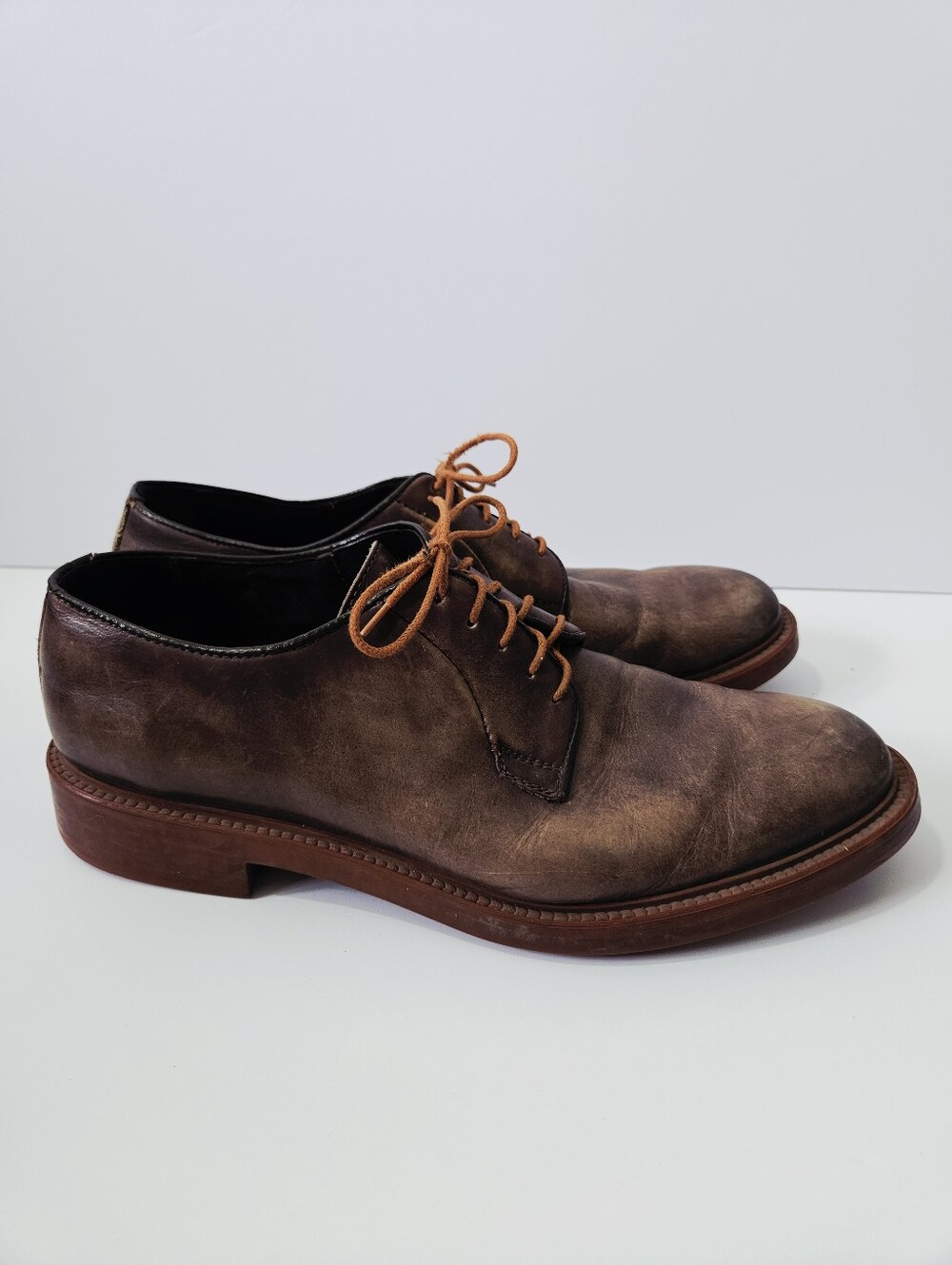 Too Boot New York Derby Oxford Shoes Size 11 Brown Leather Upper Adam Derrick